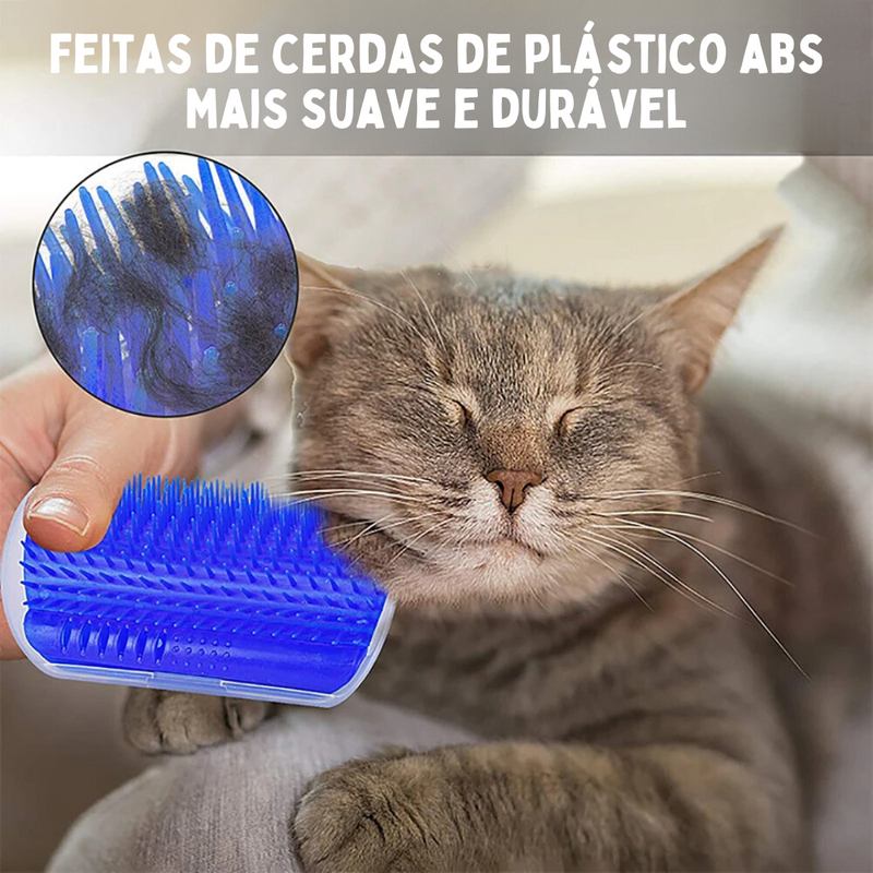 Escova Relaxante para Gatos com Fixação em Paredes e Cantos