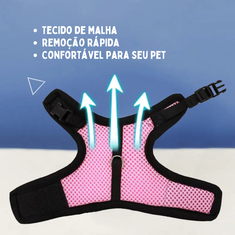 Peitoral Confortável para Coelhos com Guia para Passeios Seguros