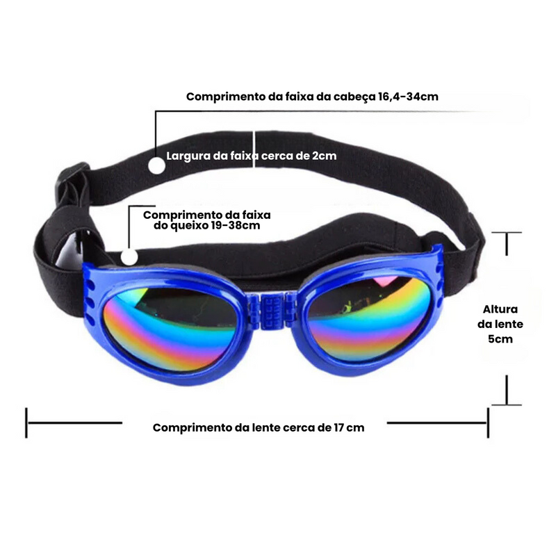 Oculos Pet Confortáveis com Alça Elástica