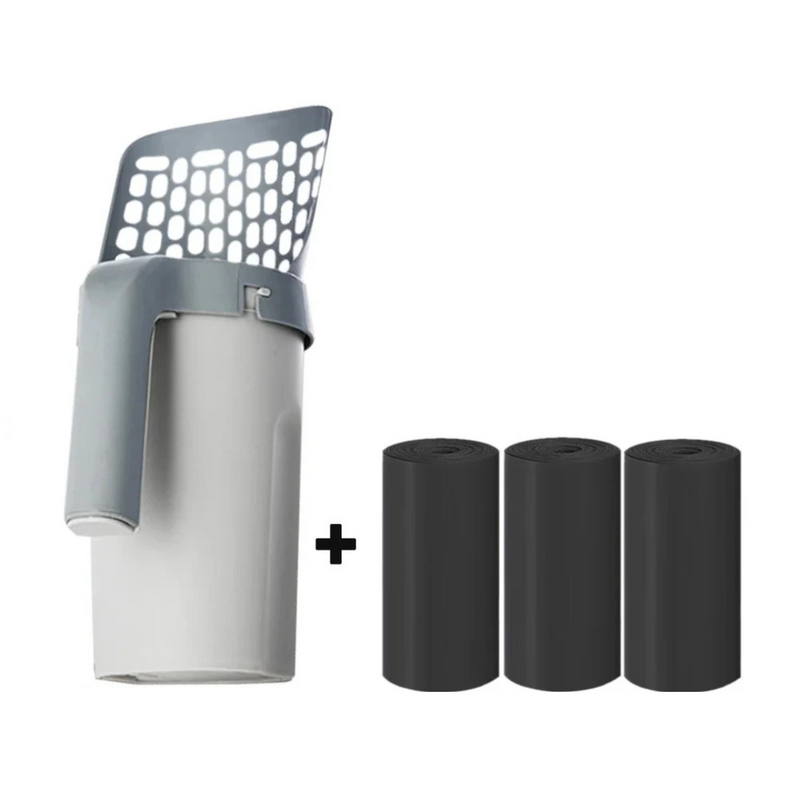 Pá Prática para Areia de Gatos com Saquinho Coletor