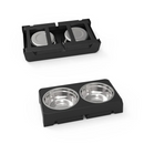 Comedouro e Bebedouro Elevado Ajustável para Pets - Conforto e Estilo com Tigela em Aço Inox