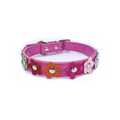 Coleira de Couro Floral para Conforto e Estilo de Gatos e Cães