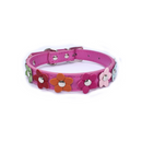 Coleira de Couro Floral para Conforto e Estilo de Gatos e Cães