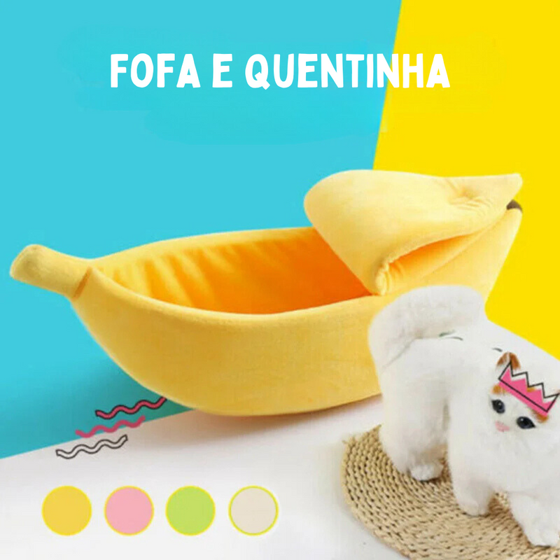 Cama Pet Confortável em Formato de Banana para Cães e Gatos