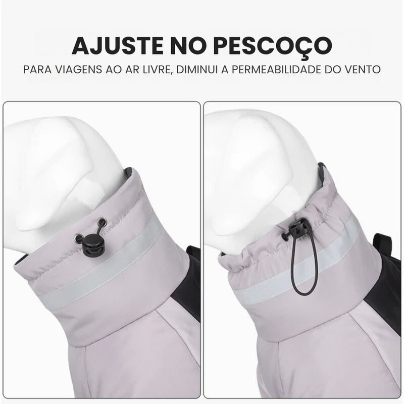 **Jaqueta Impermeável com Colar Alto para Conforto e Proteção do Seu Cachorro**