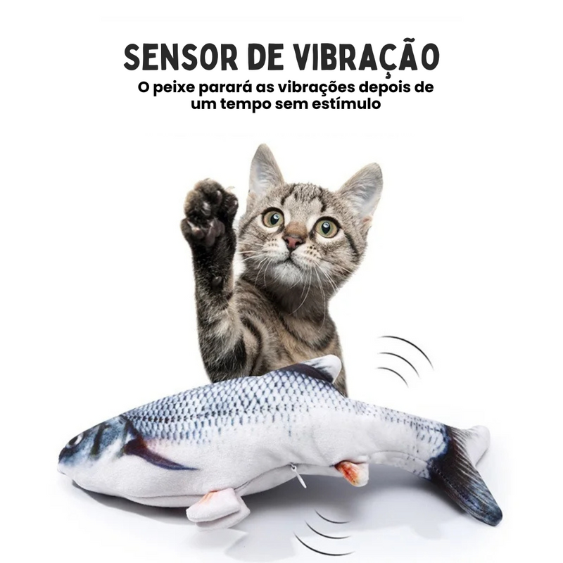 Brinquedo Interativo Para Gatos: Peixe Elétrico Que Vibra e Se Move