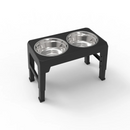 Comedouro e Bebedouro Elevado Ajustável para Pets - Conforto e Estilo com Tigela em Aço Inox