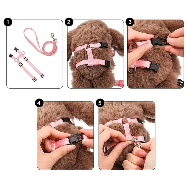 Coleira Peitoral Ajustável para Gato com Guia – Conforto e Liberdade para Passeios Seguros