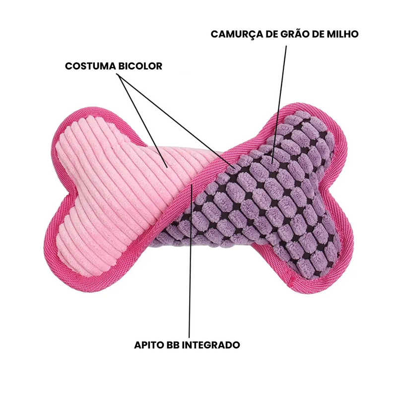 Osso de Pelúcia Confortável para Cachorros