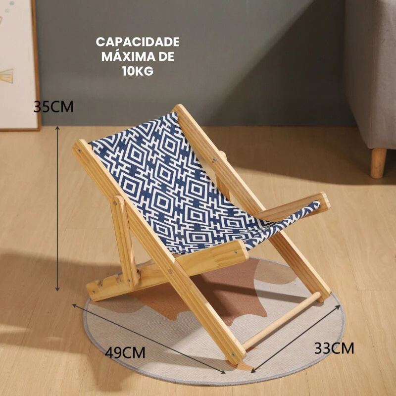 Espreguiçadeira Confortável para Gatos com Arranhador em Madeira