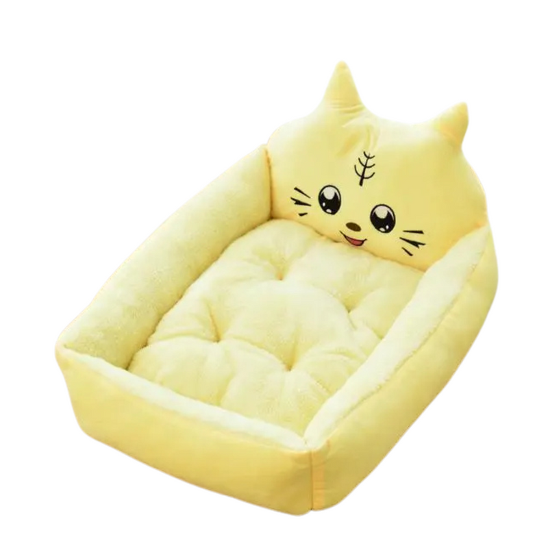 Caminha Acolchoada Teddy Cartoon: Conforto e Estilo para Cães e Gatos