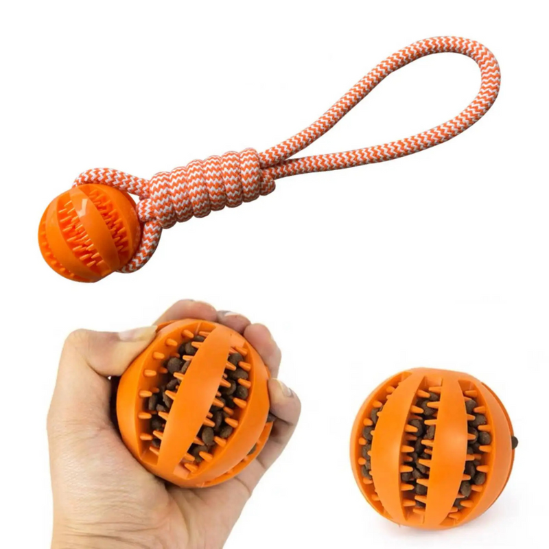 Corda Mordedor com Bolinha e Esconderijo para Petiscos - Diversão e Estímulo para Seu Pet