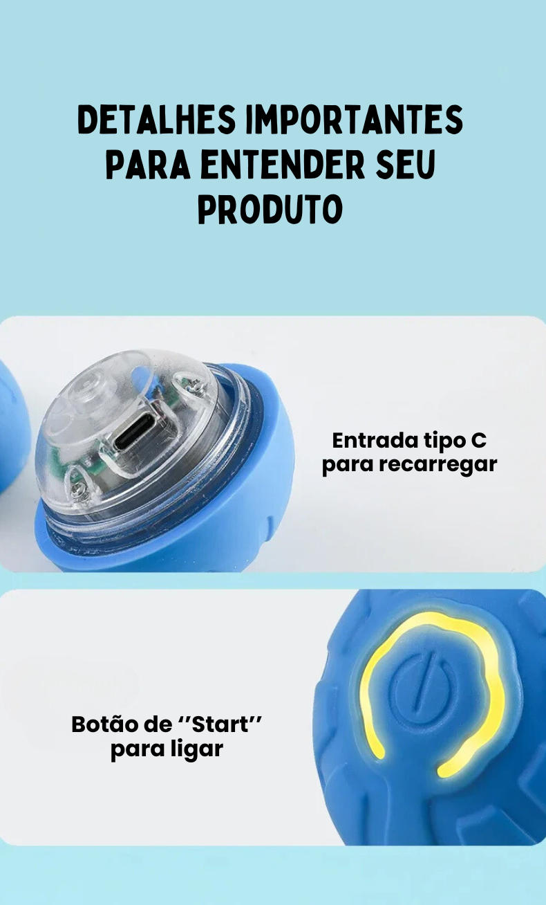 **Brincadeira Inteligente e Interativa para Pets com Revestimento em Silicone**