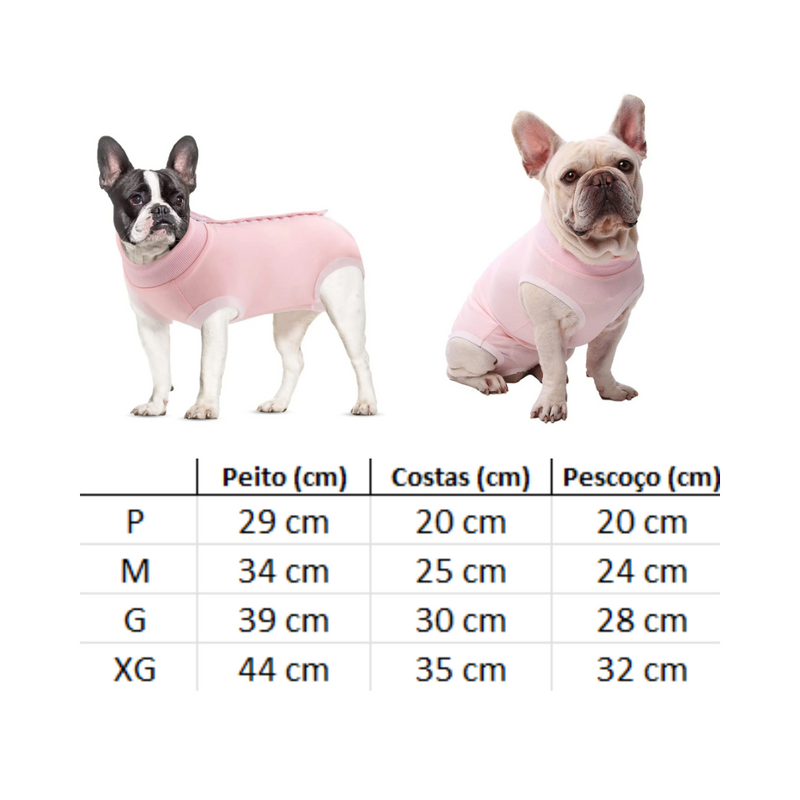 Coletinho Pós-Operatório Confortável para Cachorros