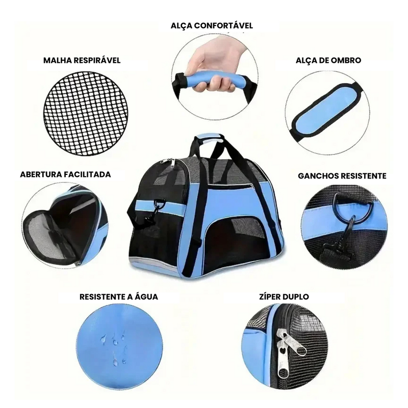 Bolsa de Transporte Pet Impermeável com Conforto e Praticidade