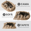 Cama Multifuncional Acolchoada 3 em 1 para Cães e Gatos: Conforto e Praticidade em Um Só Produto