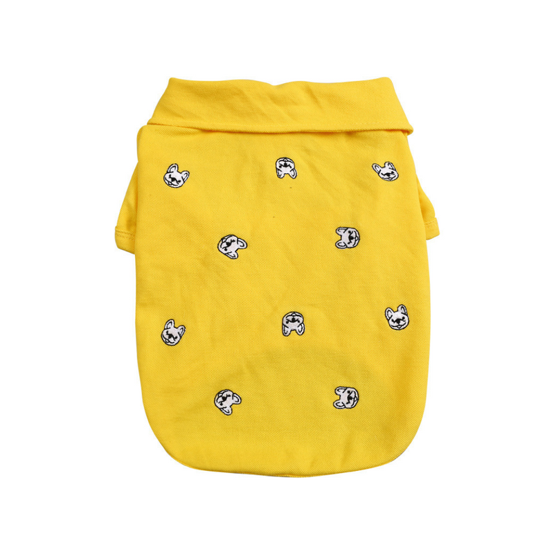 Confortável Roupinha de Polo com Botões para Pugs e Buldogues