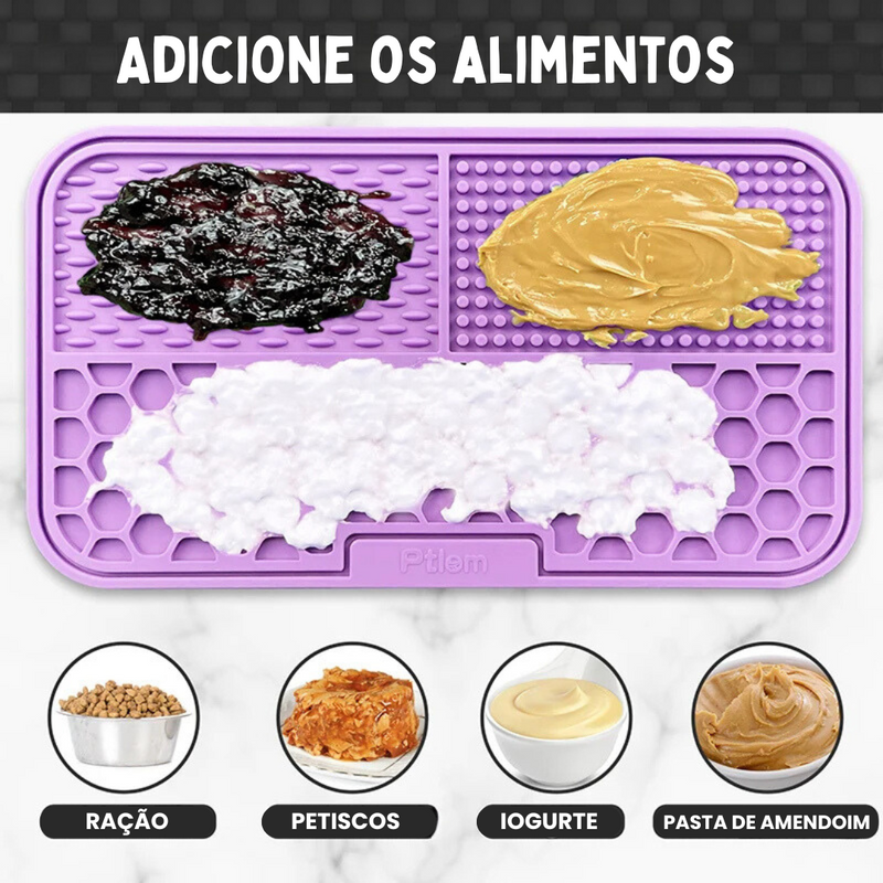Tapete Interativo Calmante para Alimentação Lenta e Divertida