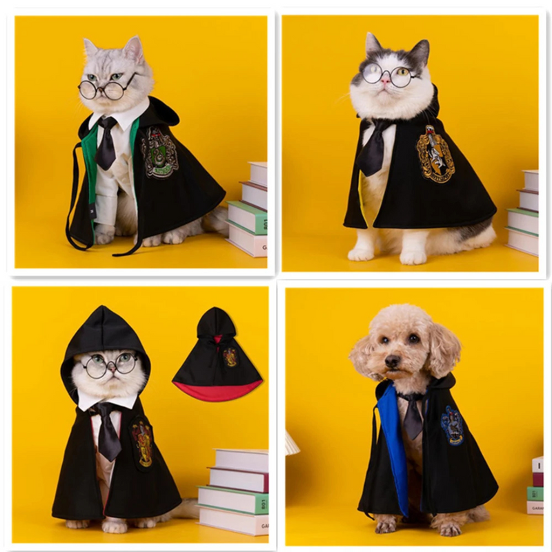Capa de Halloween Harry Potter para Animais de Estimação: Estilo e Magia para Seu Cão ou Gato