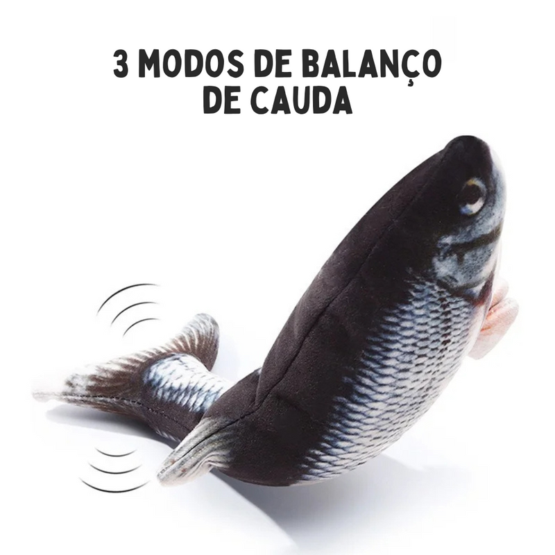 Brinquedo Interativo Para Gatos: Peixe Elétrico Que Vibra e Se Move