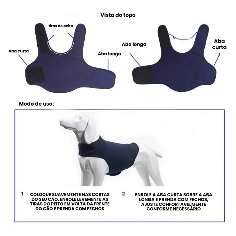 Colete Conforto Anti-Pânico para Cachorros