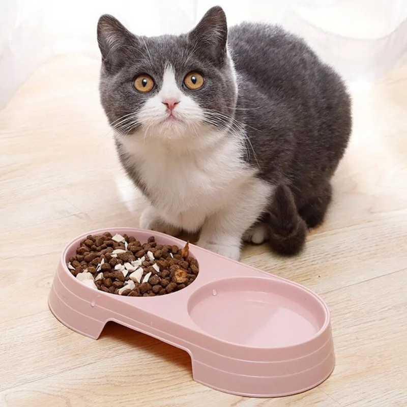 Tigela Dupla para Pets: Comedouro e Bebedouro em Aço Inox para Conforto de Cães e Gatos