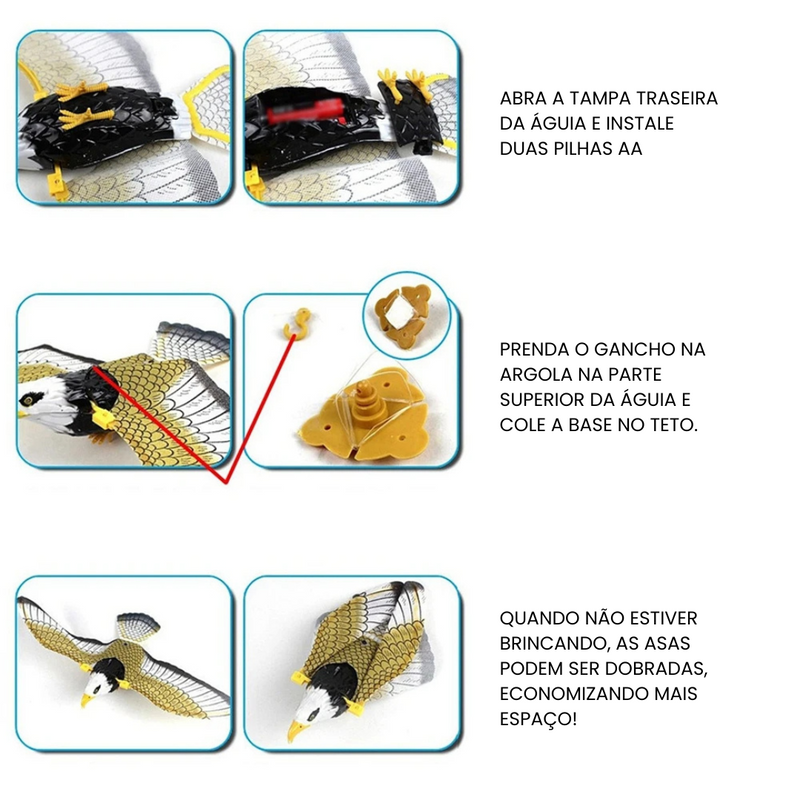 Brinquedo Elétrico Interativo de Pássaro Voador para Gatos - Diversão e Estímulo em Cada Voo