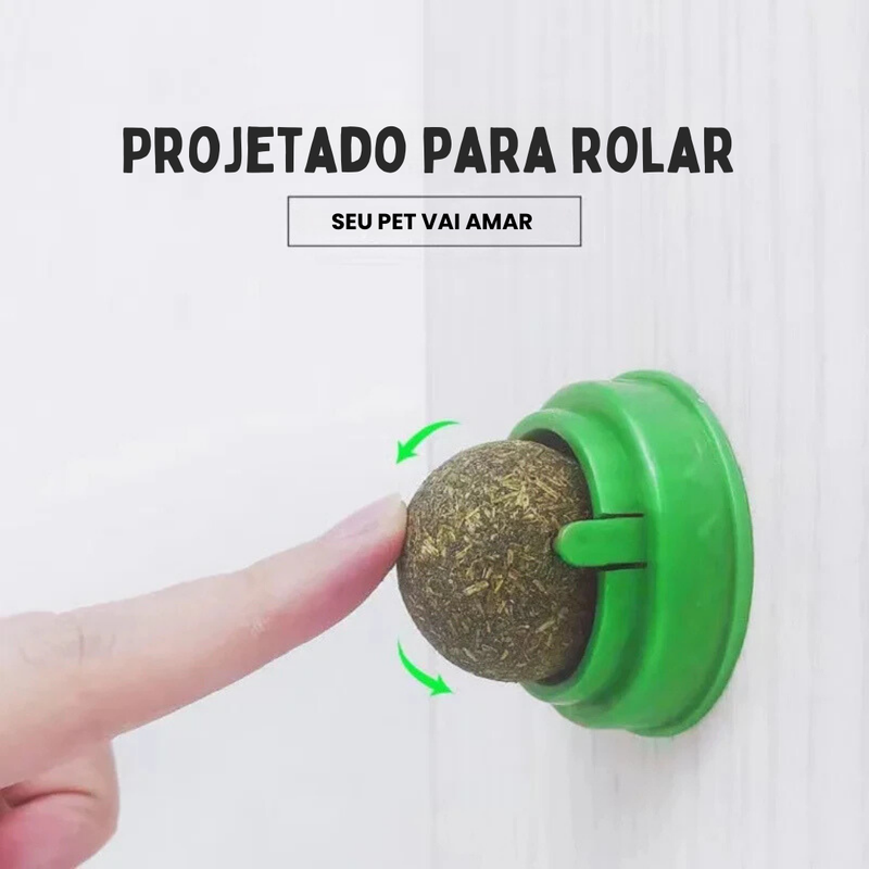 Bolinha de Catnip Interativa para Gatos com Adesivo Dupla Face – Brincadeira e Diversão Garantidas