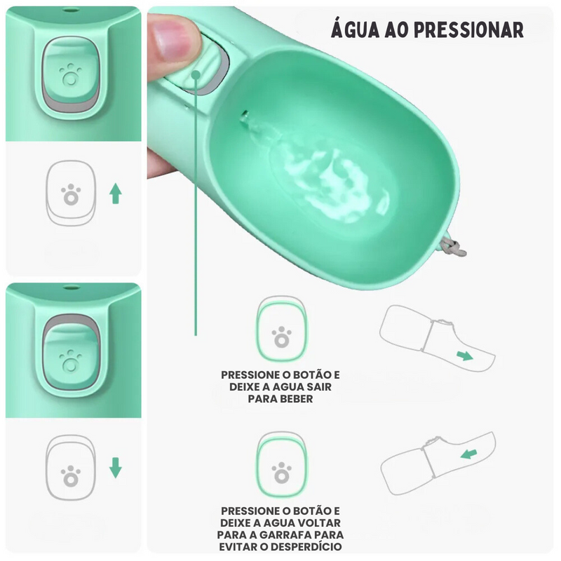 Garrafa Portátil de Água Para Pets - Conforto e Praticidade em Passeios e Viagens