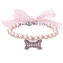 Colar de Pérolas Elegante com Pingente para Cachorros