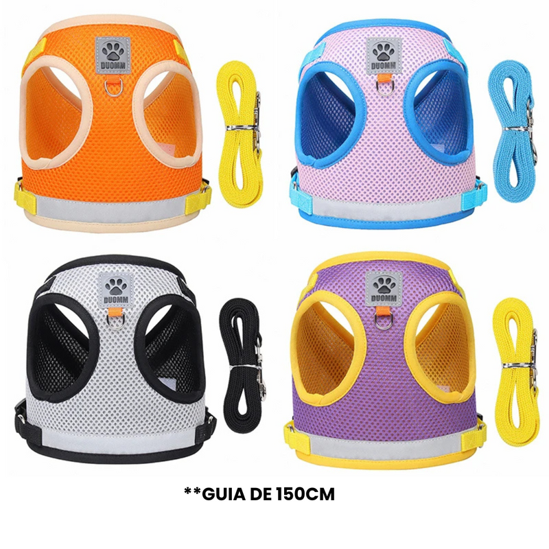 Coleira Ajustável com Guia: Conforto e Liberdade para Seu Cão