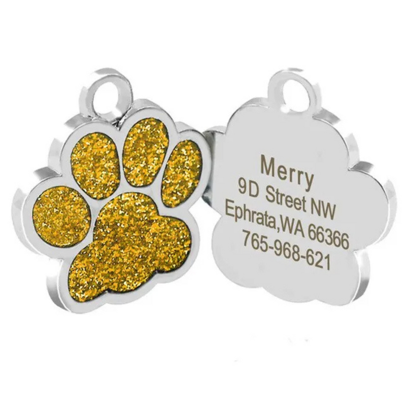 Pingente de Identificação Personalizado para Cachorros com Nome, Telefone e Endereço