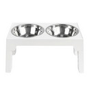 Comedouro e Bebedouro Elevado Ajustável para Pets - Conforto e Estilo com Tigela em Aço Inox