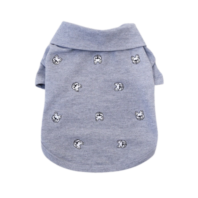 Confortável Roupinha de Polo com Botões para Pugs e Buldogues