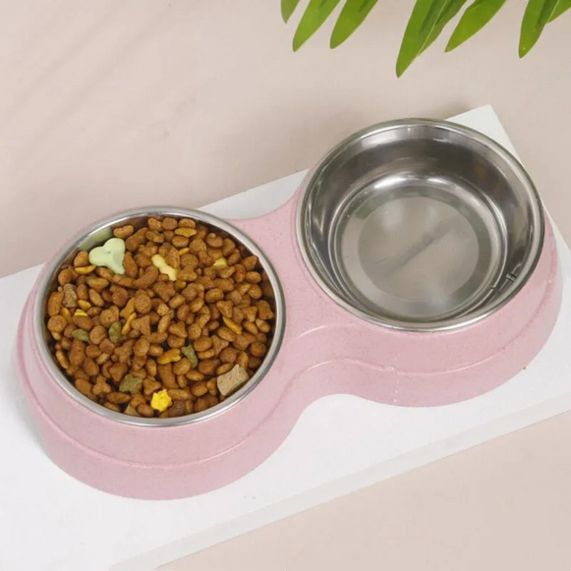 Tigela Dupla para Pets: Comedouro e Bebedouro em Aço Inox para Conforto de Cães e Gatos