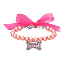 Colar de Pérolas Elegante com Pingente para Cachorros