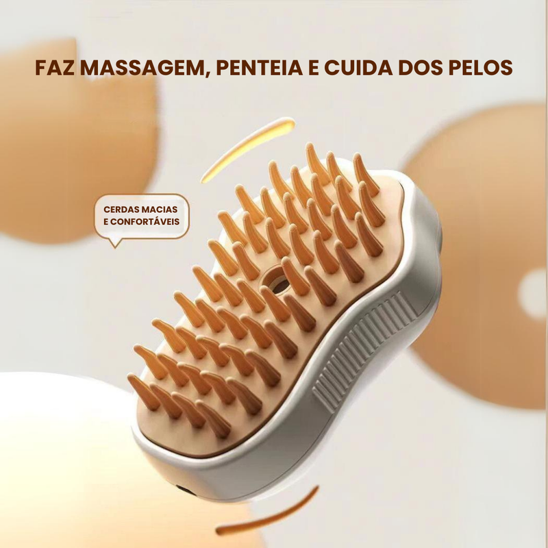 Escova a Vapor Automática para Limpeza Profunda de Pelagem em Cães e Gatos