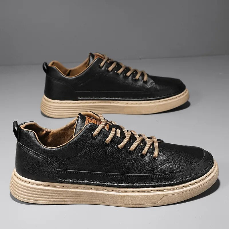 Tênis Masculino de Couro Genuíno - Conforto e Estilo Agostini