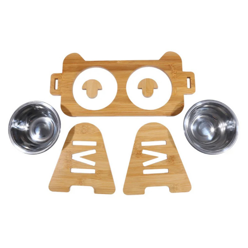 Comedouro e Bebedouro Duplo Elevado com Tigelas de Aço Inox – Conforto e Praticidade para Seu Pet