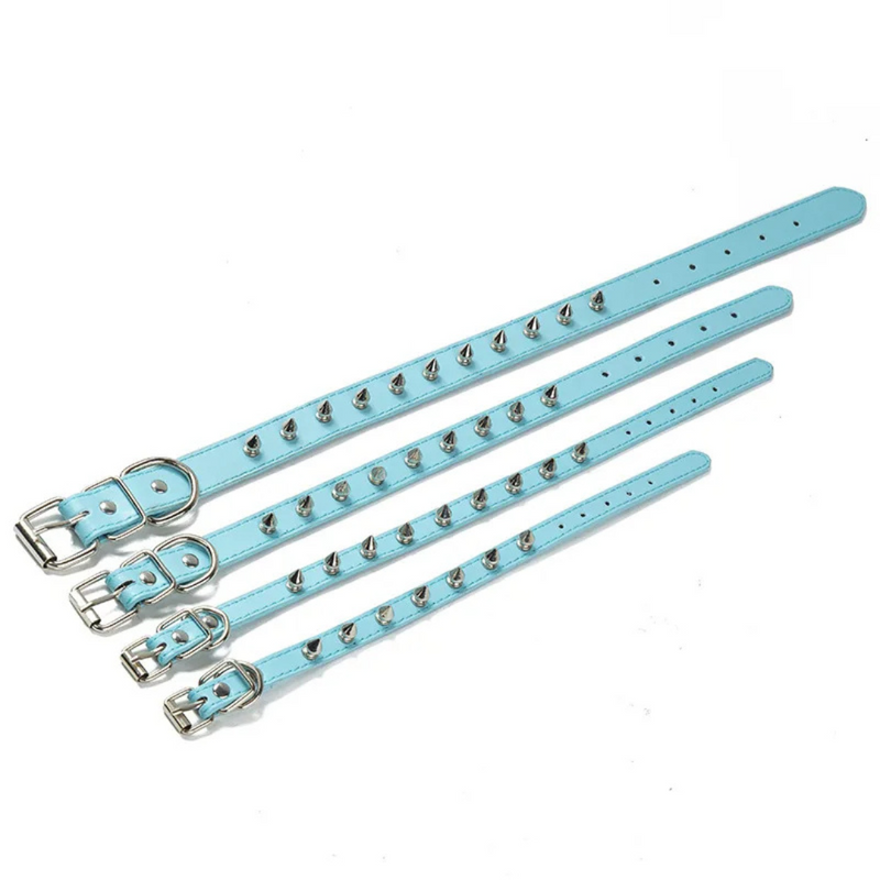 Coleira Pet de Couro com Spikes para Estilo e Conforto do Seu Cachorro