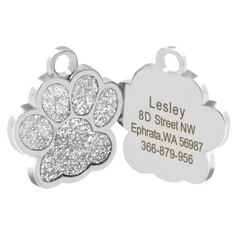 Pingente de Identificação Personalizado para Cachorros com Nome, Telefone e Endereço