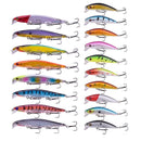 Conjunto Completo de Iscas Proleurre Minnow para Pesca Eficiente – 8 a 18 Peças