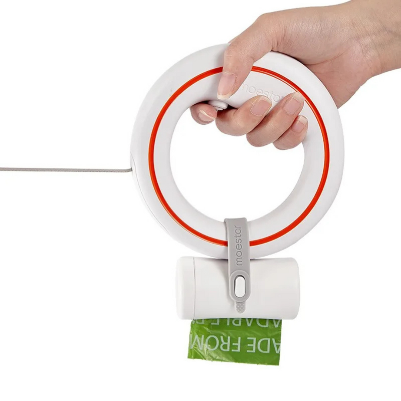 Guia Retrátil Circular com Fivela de Metal e Trava Inovadora para Praticidade e Segurança