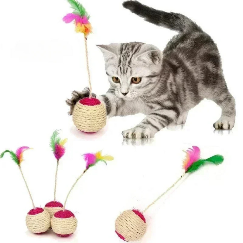 Bolinha de Sisal com Pena: Diversão e Estímulo para Seu Gato