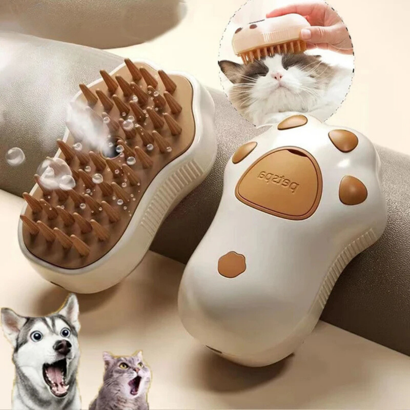 Escova a Vapor Automática para Limpeza Profunda de Pelagem em Cães e Gatos