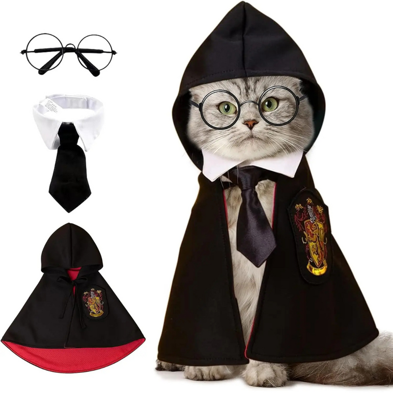 Capa de Halloween Harry Potter para Animais de Estimação: Estilo e Magia para Seu Cão ou Gato