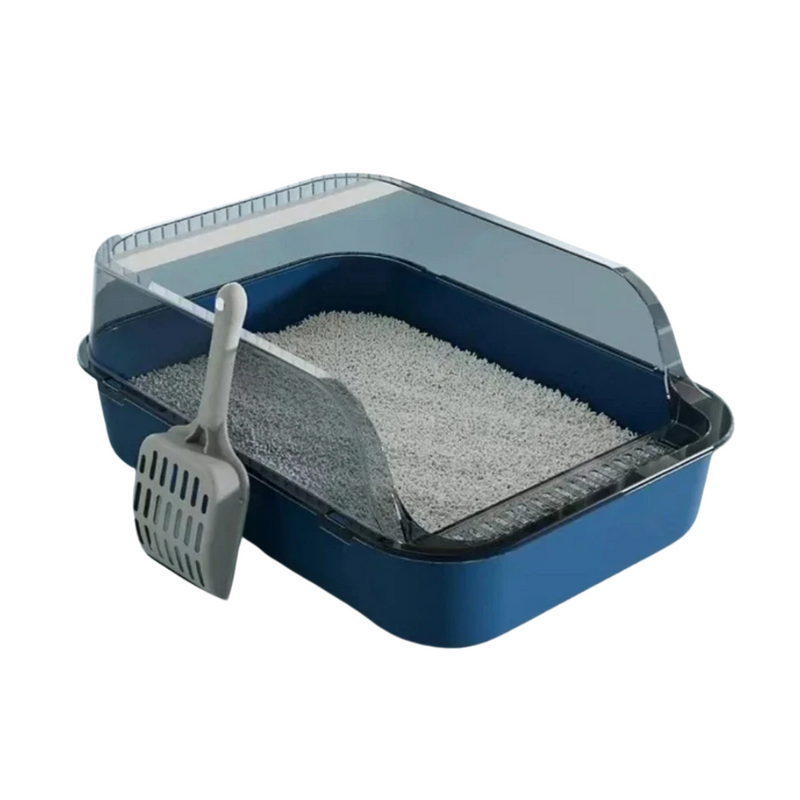 Caixa de Areia Semi Fechada para Gatos com Borda e Pazinha Inclusa - Conforto e Praticidade na Limpeza