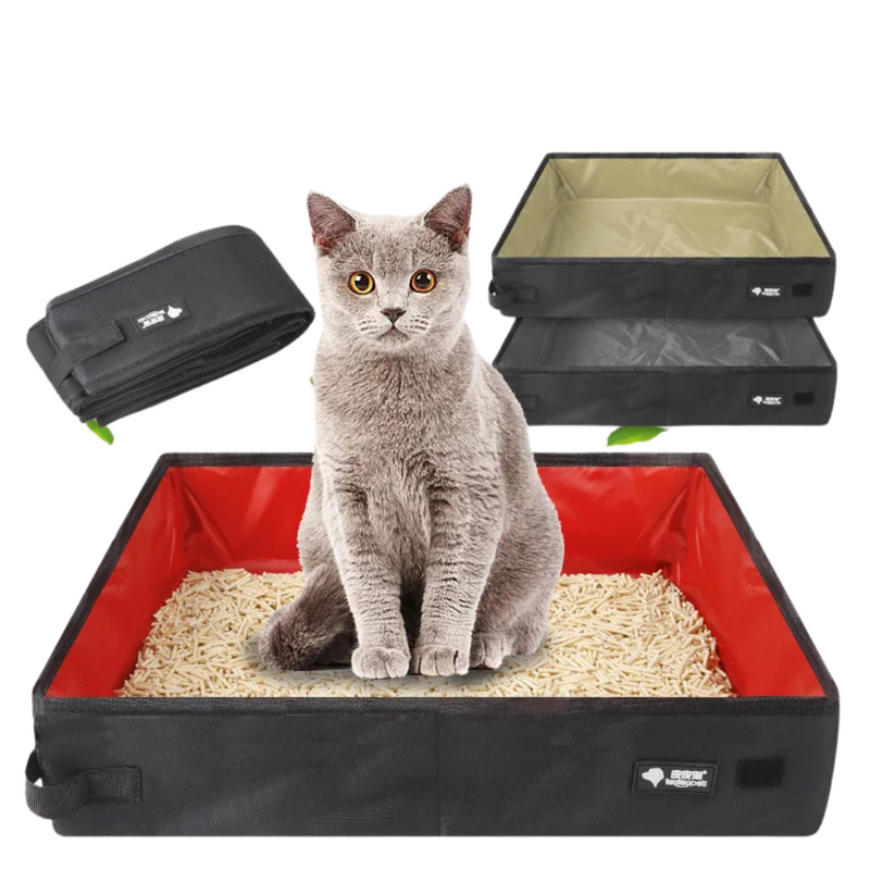 Caixa de Areia Dobrável e Impermeável para Gatos – Praticidade e Conforto em Viagens