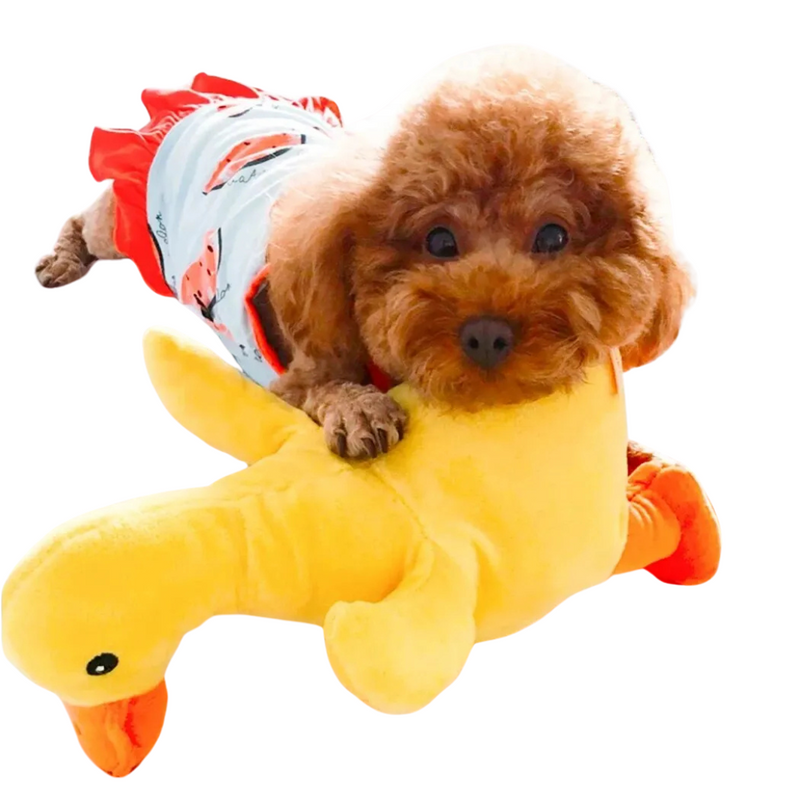 Pato Amarelo de Pelúcia Confortável para Cachorros