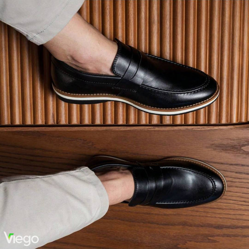 Mocassim Masculino Preto em Couro Dolph